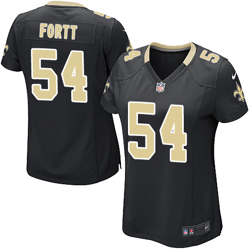 Women's Game Khairi Fortt Nike Jersey Black Home - #54 NFL New Orleans Saints